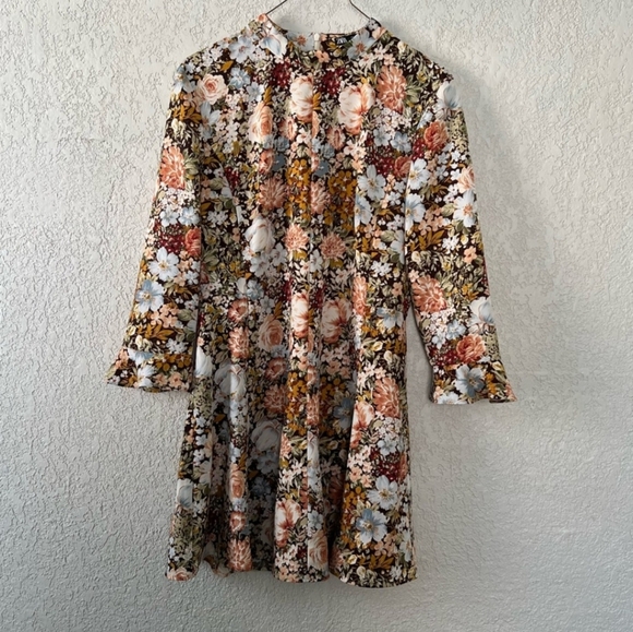 Zara Flowered Mini Dress - Picture 3 of 5